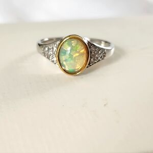 CZ and Opal Ring